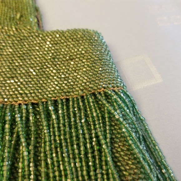 Vintage 1920's Green Flapper Beaded Purse - Picture 2 of 4